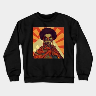 African Queen, Afro Superhero, Female Warrior, Black History Crewneck Sweatshirt